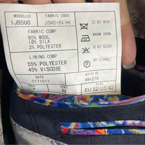 Robert Graham Windowpane Pattern Navy Blue 2 Button Blazer Suit Jacket - Picture 9 of 9